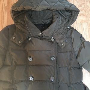 Quilted hooded puffer Jacket dark green